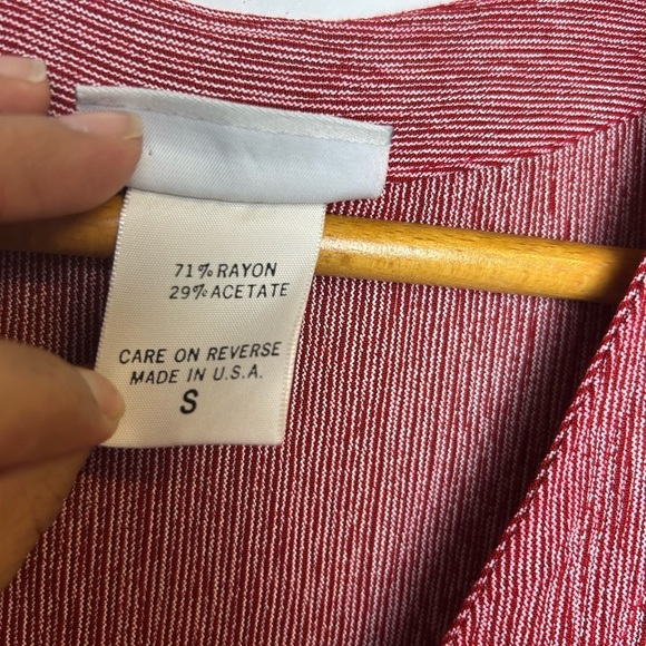 VTG Y2K Barbara Lerner Midi Dress S Red 3D slit hem Boho minimalist Confort SOFT - Picture 6 of 12